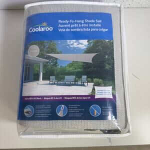 Coolaroo Ready-to-Hang Shade Sail Rectangle,  Stone 13 X 7